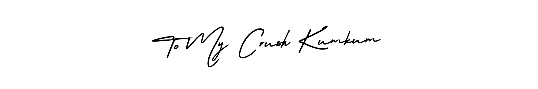 Make a short To My Crush Kumkum signature style. Manage your documents anywhere anytime using AmerikaSignatureDemo-Regular. Create and add eSignatures, submit forms, share and send files easily. To My Crush Kumkum signature style 3 images and pictures png