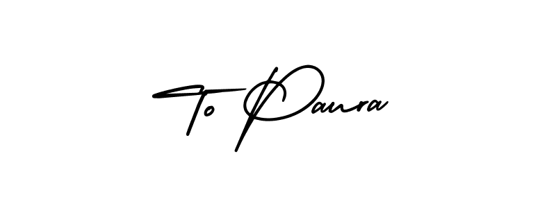 How to Draw To Paura signature style? AmerikaSignatureDemo-Regular is a latest design signature styles for name To Paura. To Paura signature style 3 images and pictures png