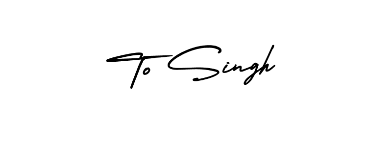 How to make To Singh name signature. Use AmerikaSignatureDemo-Regular style for creating short signs online. This is the latest handwritten sign. To Singh signature style 3 images and pictures png