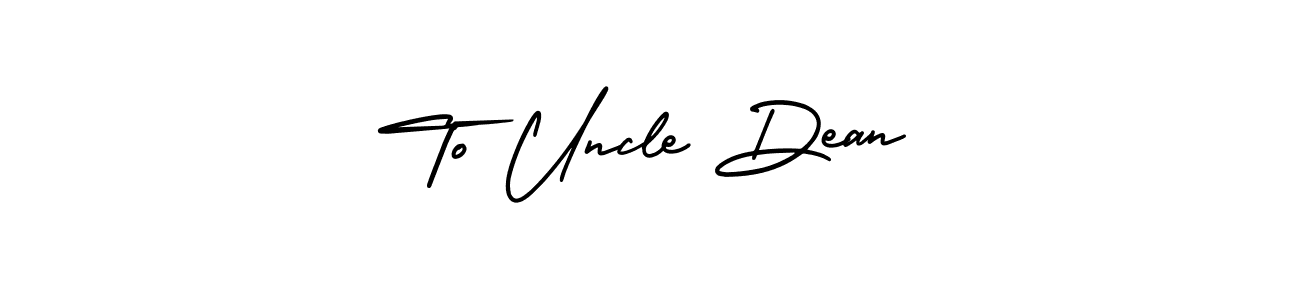 Use a signature maker to create a handwritten signature online. With this signature software, you can design (AmerikaSignatureDemo-Regular) your own signature for name To Uncle Dean. To Uncle Dean signature style 3 images and pictures png