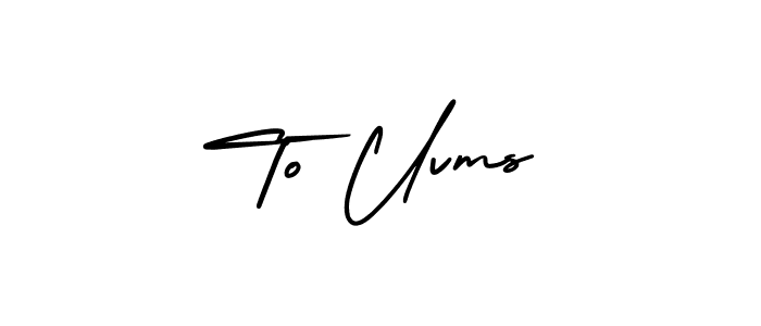 Design your own signature with our free online signature maker. With this signature software, you can create a handwritten (AmerikaSignatureDemo-Regular) signature for name To Uvms. To Uvms signature style 3 images and pictures png