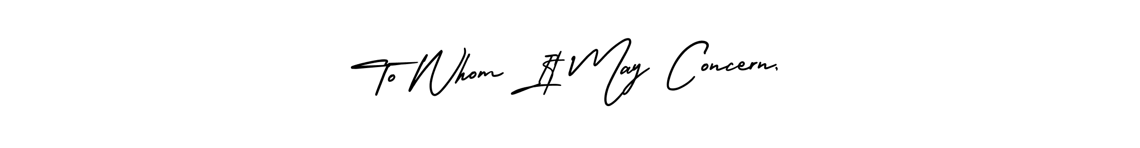 Design your own signature with our free online signature maker. With this signature software, you can create a handwritten (AmerikaSignatureDemo-Regular) signature for name To Whom It May Concern,. To Whom It May Concern, signature style 3 images and pictures png