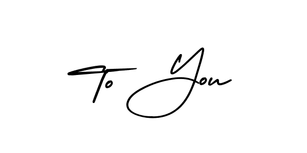 The best way (AmerikaSignatureDemo-Regular) to make a short signature is to pick only two or three words in your name. The name To You include a total of six letters. For converting this name. To You signature style 3 images and pictures png