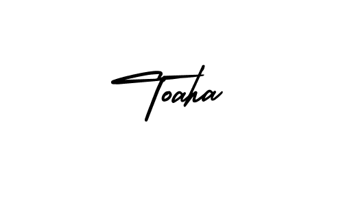 It looks lik you need a new signature style for name Toaha. Design unique handwritten (AmerikaSignatureDemo-Regular) signature with our free signature maker in just a few clicks. Toaha signature style 3 images and pictures png