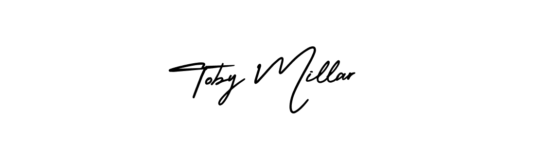 How to make Toby Millar name signature. Use AmerikaSignatureDemo-Regular style for creating short signs online. This is the latest handwritten sign. Toby Millar signature style 3 images and pictures png