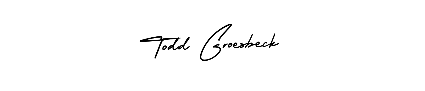 It looks lik you need a new signature style for name Todd Groesbeck. Design unique handwritten (AmerikaSignatureDemo-Regular) signature with our free signature maker in just a few clicks. Todd Groesbeck signature style 3 images and pictures png