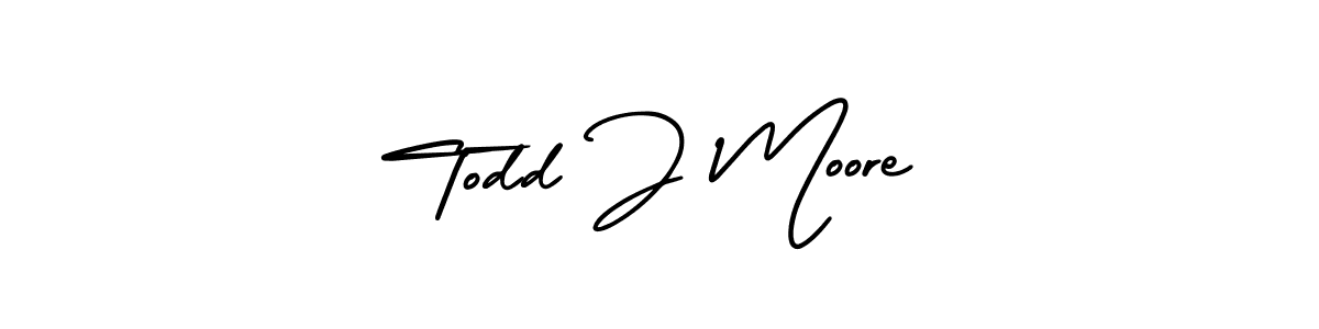 The best way (AmerikaSignatureDemo-Regular) to make a short signature is to pick only two or three words in your name. The name Todd J Moore include a total of six letters. For converting this name. Todd J Moore signature style 3 images and pictures png