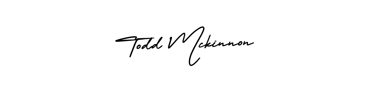 How to make Todd Mckinnon name signature. Use AmerikaSignatureDemo-Regular style for creating short signs online. This is the latest handwritten sign. Todd Mckinnon signature style 3 images and pictures png