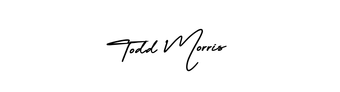 You should practise on your own different ways (AmerikaSignatureDemo-Regular) to write your name (Todd Morris) in signature. don't let someone else do it for you. Todd Morris signature style 3 images and pictures png