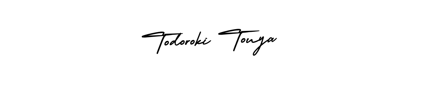 Todoroki Touya stylish signature style. Best Handwritten Sign (AmerikaSignatureDemo-Regular) for my name. Handwritten Signature Collection Ideas for my name Todoroki Touya. Todoroki Touya signature style 3 images and pictures png