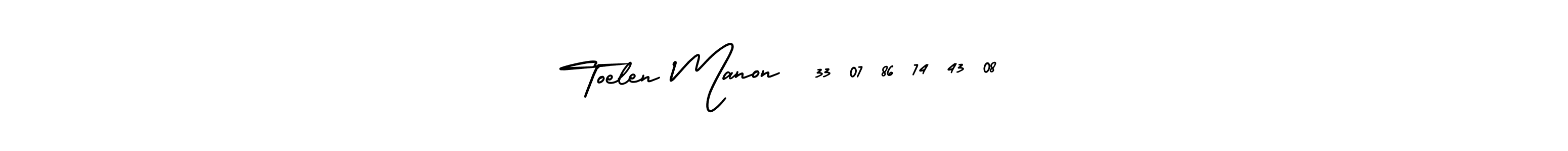 Make a short Toelen Manon  33 07 86 74 43 08 signature style. Manage your documents anywhere anytime using AmerikaSignatureDemo-Regular. Create and add eSignatures, submit forms, share and send files easily. Toelen Manon  33 07 86 74 43 08 signature style 3 images and pictures png