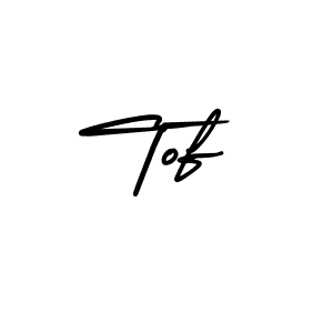 You should practise on your own different ways (AmerikaSignatureDemo-Regular) to write your name (Tof) in signature. don't let someone else do it for you. Tof signature style 3 images and pictures png