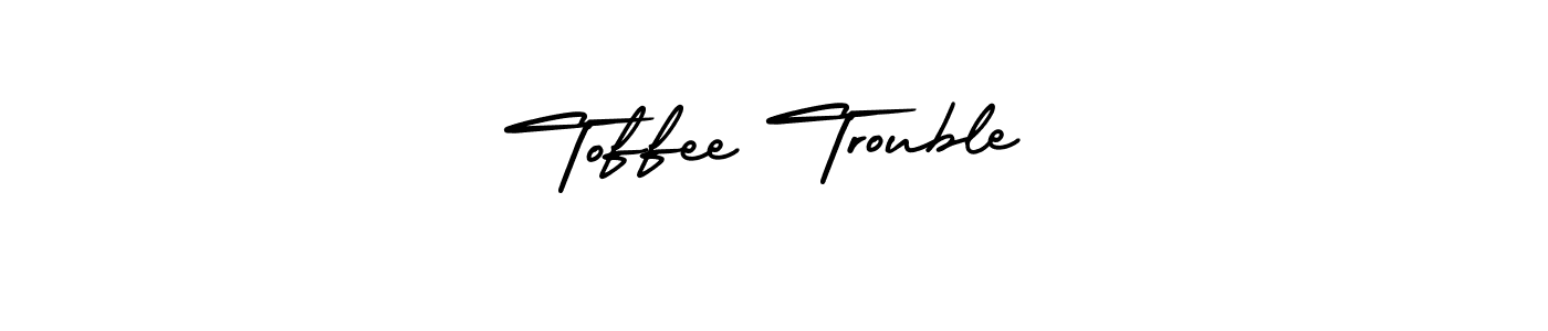 Make a beautiful signature design for name Toffee Trouble. With this signature (AmerikaSignatureDemo-Regular) style, you can create a handwritten signature for free. Toffee Trouble signature style 3 images and pictures png