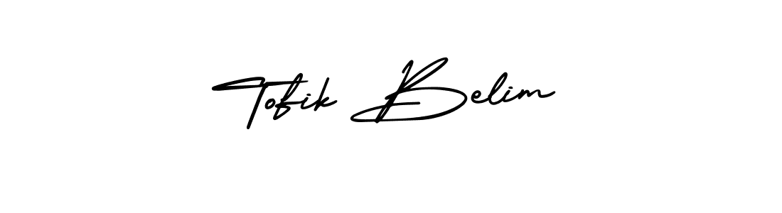 How to Draw Tofik Belim signature style? AmerikaSignatureDemo-Regular is a latest design signature styles for name Tofik Belim. Tofik Belim signature style 3 images and pictures png
