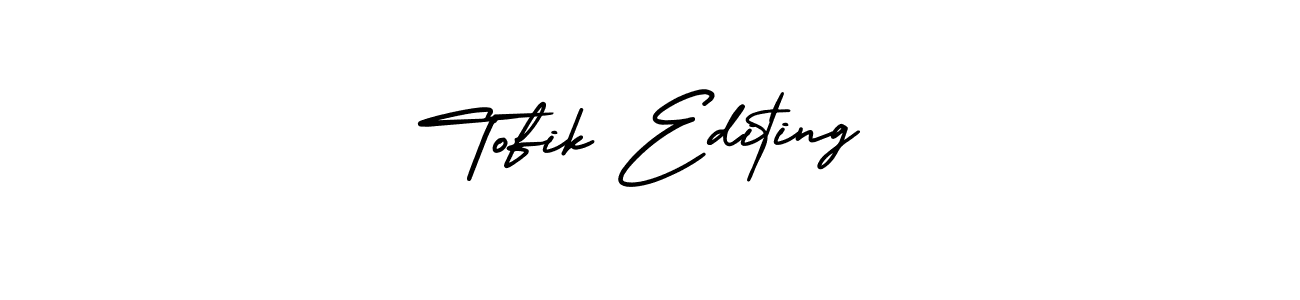 Use a signature maker to create a handwritten signature online. With this signature software, you can design (AmerikaSignatureDemo-Regular) your own signature for name Tofik Editing. Tofik Editing signature style 3 images and pictures png