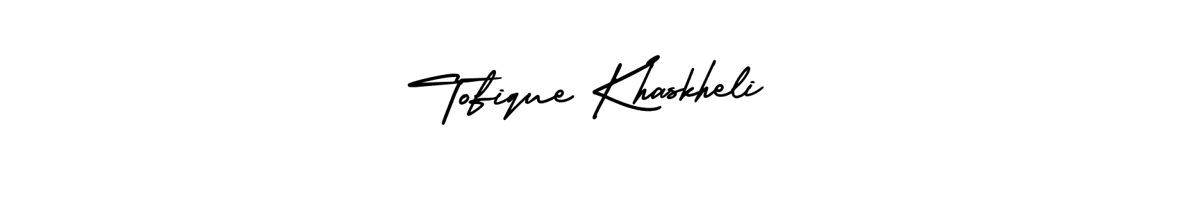 Design your own signature with our free online signature maker. With this signature software, you can create a handwritten (AmerikaSignatureDemo-Regular) signature for name Tofique Khaskheli. Tofique Khaskheli signature style 3 images and pictures png