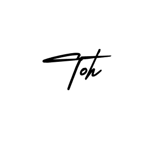 You should practise on your own different ways (AmerikaSignatureDemo-Regular) to write your name (Toh) in signature. don't let someone else do it for you. Toh signature style 3 images and pictures png