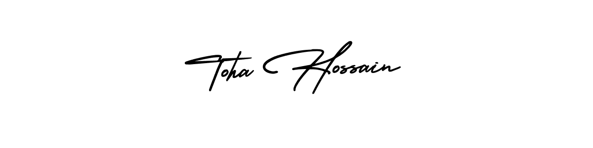 Create a beautiful signature design for name Toha Hossain. With this signature (AmerikaSignatureDemo-Regular) fonts, you can make a handwritten signature for free. Toha Hossain signature style 3 images and pictures png