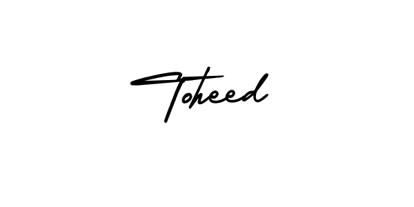You should practise on your own different ways (AmerikaSignatureDemo-Regular) to write your name (Toheed) in signature. don't let someone else do it for you. Toheed signature style 3 images and pictures png