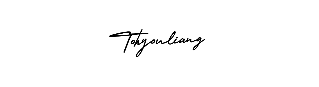 The best way (AmerikaSignatureDemo-Regular) to make a short signature is to pick only two or three words in your name. The name Tohyouliang include a total of six letters. For converting this name. Tohyouliang signature style 3 images and pictures png