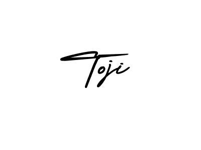 You should practise on your own different ways (AmerikaSignatureDemo-Regular) to write your name (Toji) in signature. don't let someone else do it for you. Toji signature style 3 images and pictures png