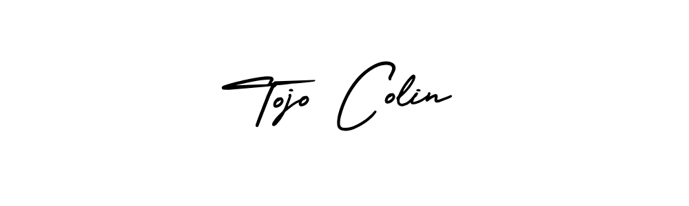 The best way (AmerikaSignatureDemo-Regular) to make a short signature is to pick only two or three words in your name. The name Tojo Colin include a total of six letters. For converting this name. Tojo Colin signature style 3 images and pictures png