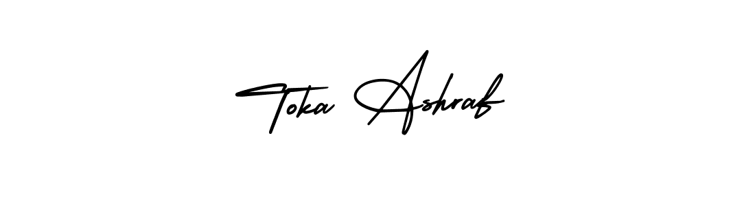 Make a beautiful signature design for name Toka Ashraf. With this signature (AmerikaSignatureDemo-Regular) style, you can create a handwritten signature for free. Toka Ashraf signature style 3 images and pictures png