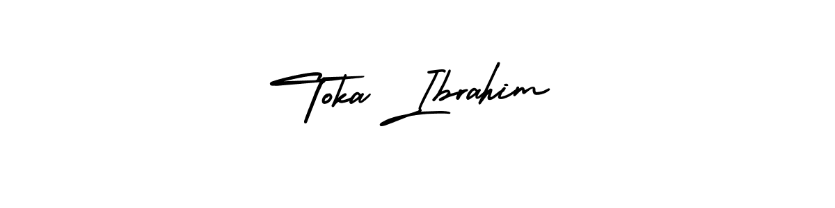 Toka Ibrahim stylish signature style. Best Handwritten Sign (AmerikaSignatureDemo-Regular) for my name. Handwritten Signature Collection Ideas for my name Toka Ibrahim. Toka Ibrahim signature style 3 images and pictures png