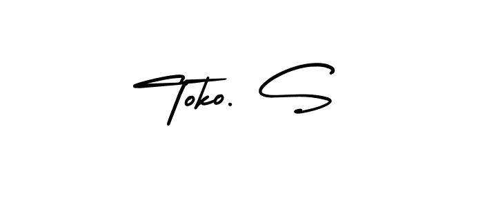 Design your own signature with our free online signature maker. With this signature software, you can create a handwritten (AmerikaSignatureDemo-Regular) signature for name Toko. S. Toko. S signature style 3 images and pictures png