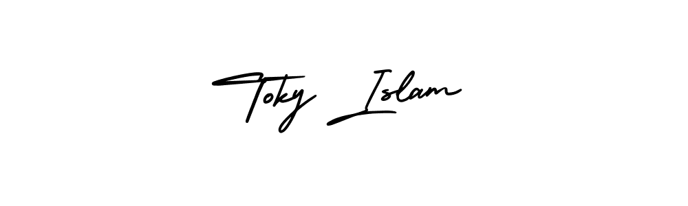 How to make Toky Islam signature? AmerikaSignatureDemo-Regular is a professional autograph style. Create handwritten signature for Toky Islam name. Toky Islam signature style 3 images and pictures png