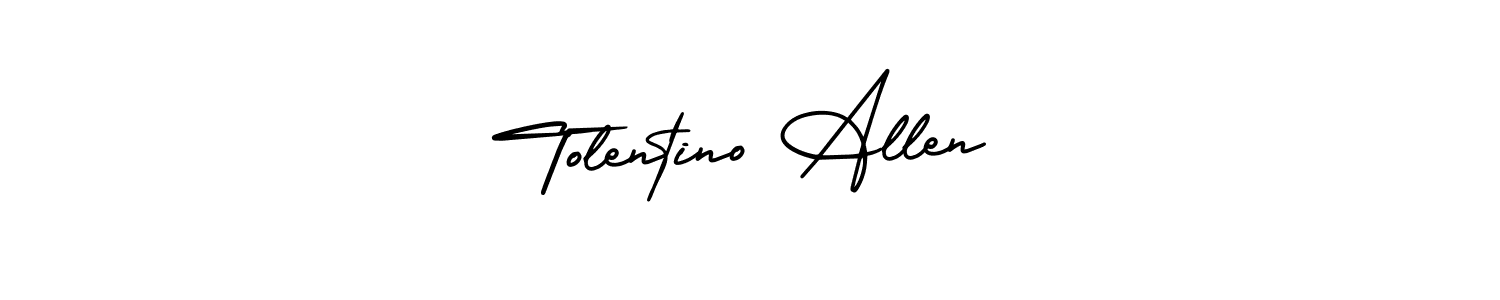 This is the best signature style for the Tolentino Allen name. Also you like these signature font (AmerikaSignatureDemo-Regular). Mix name signature. Tolentino Allen signature style 3 images and pictures png