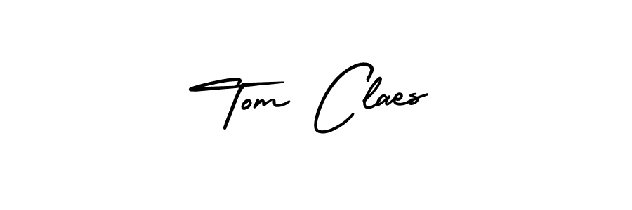 You should practise on your own different ways (AmerikaSignatureDemo-Regular) to write your name (Tom Claes) in signature. don't let someone else do it for you. Tom Claes signature style 3 images and pictures png