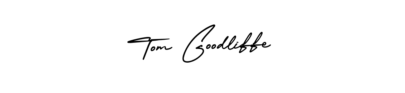 You should practise on your own different ways (AmerikaSignatureDemo-Regular) to write your name (Tom Goodliffe) in signature. don't let someone else do it for you. Tom Goodliffe signature style 3 images and pictures png