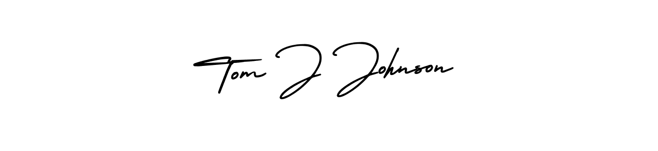 How to make Tom J Johnson name signature. Use AmerikaSignatureDemo-Regular style for creating short signs online. This is the latest handwritten sign. Tom J Johnson signature style 3 images and pictures png