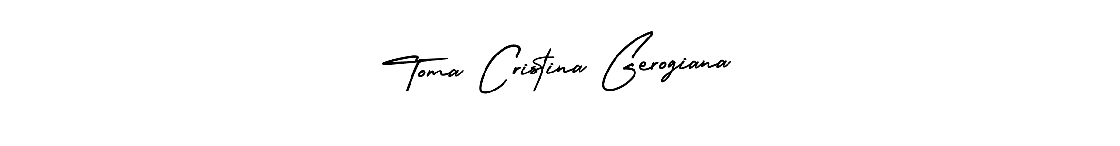 Toma Cristina Gerogiana stylish signature style. Best Handwritten Sign (AmerikaSignatureDemo-Regular) for my name. Handwritten Signature Collection Ideas for my name Toma Cristina Gerogiana. Toma Cristina Gerogiana signature style 3 images and pictures png