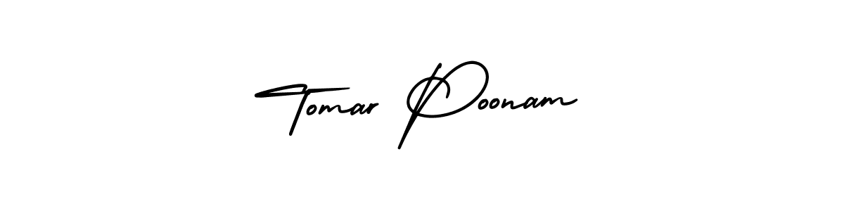 AmerikaSignatureDemo-Regular is a professional signature style that is perfect for those who want to add a touch of class to their signature. It is also a great choice for those who want to make their signature more unique. Get Tomar Poonam name to fancy signature for free. Tomar Poonam signature style 3 images and pictures png