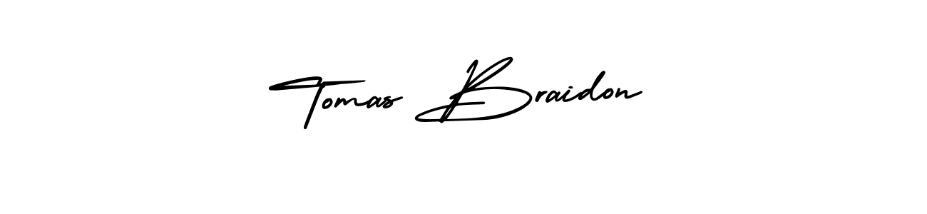 Make a beautiful signature design for name Tomas Braidon. With this signature (AmerikaSignatureDemo-Regular) style, you can create a handwritten signature for free. Tomas Braidon signature style 3 images and pictures png