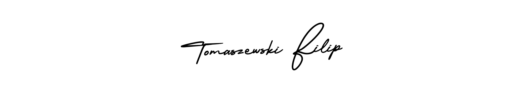 Tomaszewski Filip stylish signature style. Best Handwritten Sign (AmerikaSignatureDemo-Regular) for my name. Handwritten Signature Collection Ideas for my name Tomaszewski Filip. Tomaszewski Filip signature style 3 images and pictures png