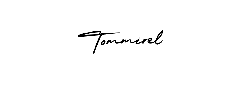 How to make Tommirel name signature. Use AmerikaSignatureDemo-Regular style for creating short signs online. This is the latest handwritten sign. Tommirel signature style 3 images and pictures png