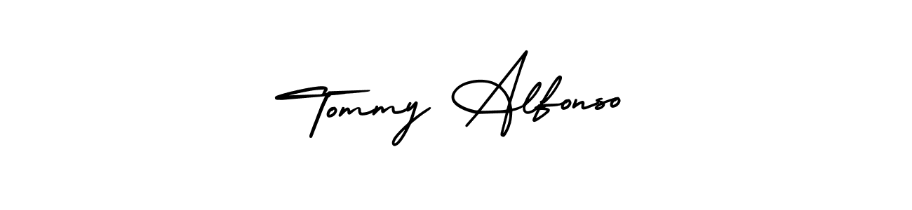 This is the best signature style for the Tommy Alfonso name. Also you like these signature font (AmerikaSignatureDemo-Regular). Mix name signature. Tommy Alfonso signature style 3 images and pictures png