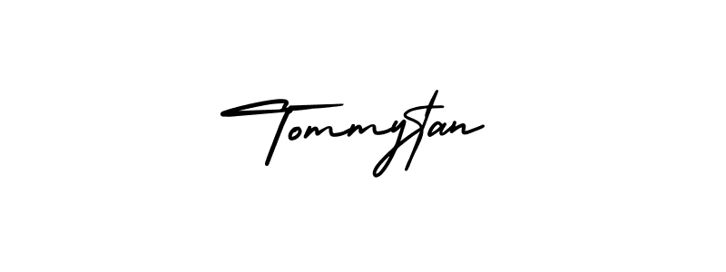 You should practise on your own different ways (AmerikaSignatureDemo-Regular) to write your name (Tommytan) in signature. don't let someone else do it for you. Tommytan signature style 3 images and pictures png