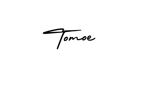 Tomoe stylish signature style. Best Handwritten Sign (AmerikaSignatureDemo-Regular) for my name. Handwritten Signature Collection Ideas for my name Tomoe. Tomoe signature style 3 images and pictures png