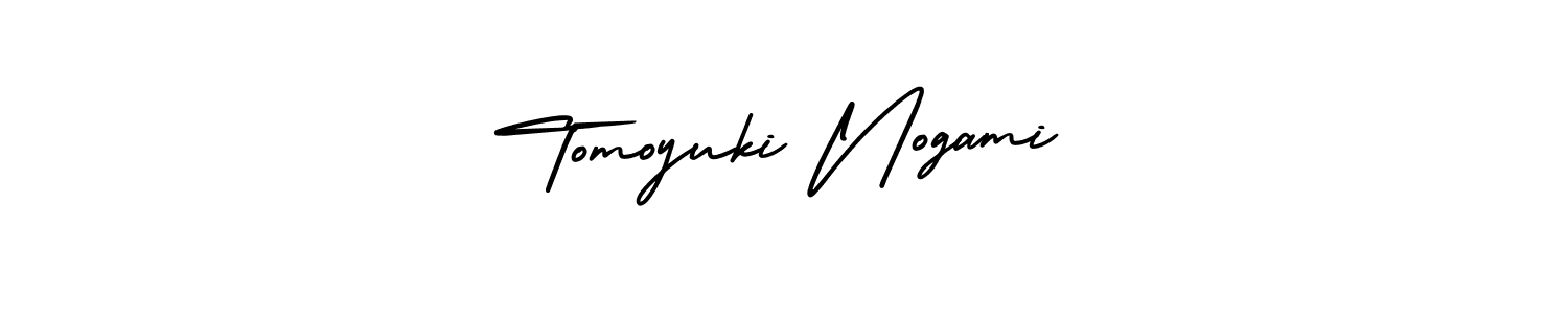 Make a beautiful signature design for name Tomoyuki Nogami. With this signature (AmerikaSignatureDemo-Regular) style, you can create a handwritten signature for free. Tomoyuki Nogami signature style 3 images and pictures png