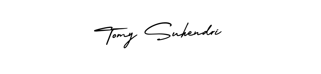 Use a signature maker to create a handwritten signature online. With this signature software, you can design (AmerikaSignatureDemo-Regular) your own signature for name Tomy Suhendri. Tomy Suhendri signature style 3 images and pictures png
