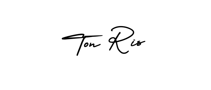You should practise on your own different ways (AmerikaSignatureDemo-Regular) to write your name (Ton Ris) in signature. don't let someone else do it for you. Ton Ris signature style 3 images and pictures png