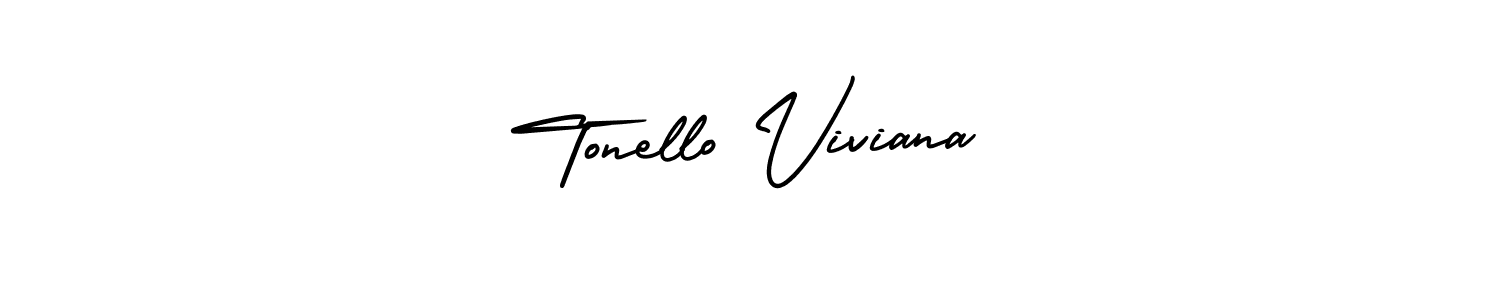 Also You can easily find your signature by using the search form. We will create Tonello Viviana name handwritten signature images for you free of cost using AmerikaSignatureDemo-Regular sign style. Tonello Viviana signature style 3 images and pictures png