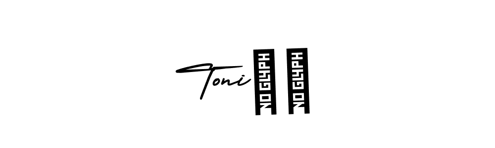 You should practise on your own different ways (AmerikaSignatureDemo-Regular) to write your name (Toni❤️) in signature. don't let someone else do it for you. Toni❤️ signature style 3 images and pictures png