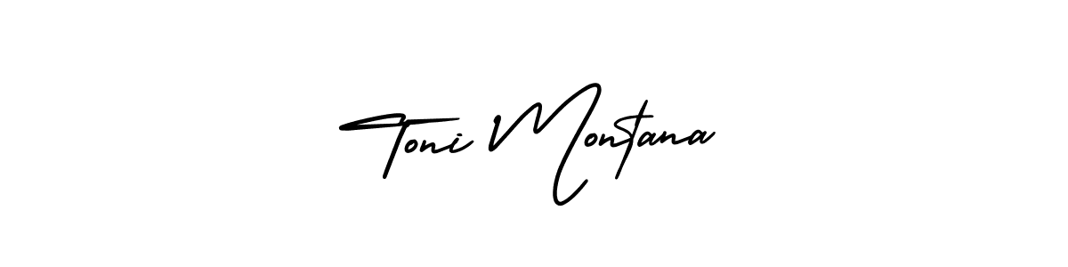 Design your own signature with our free online signature maker. With this signature software, you can create a handwritten (AmerikaSignatureDemo-Regular) signature for name Toni Montana. Toni Montana signature style 3 images and pictures png