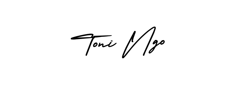 It looks lik you need a new signature style for name Toni Ngo. Design unique handwritten (AmerikaSignatureDemo-Regular) signature with our free signature maker in just a few clicks. Toni Ngo signature style 3 images and pictures png
