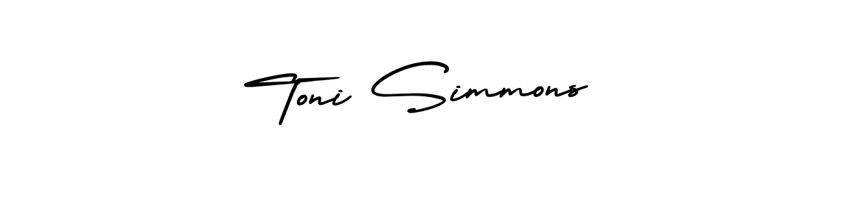 How to make Toni Simmons name signature. Use AmerikaSignatureDemo-Regular style for creating short signs online. This is the latest handwritten sign. Toni Simmons signature style 3 images and pictures png